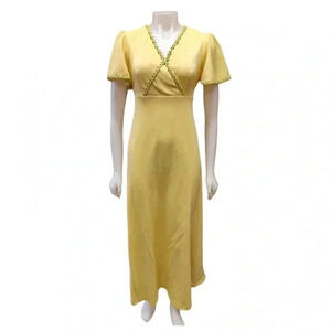 Jolies Junior Yellow & Green Vintage  Maxi Dress Size 13
